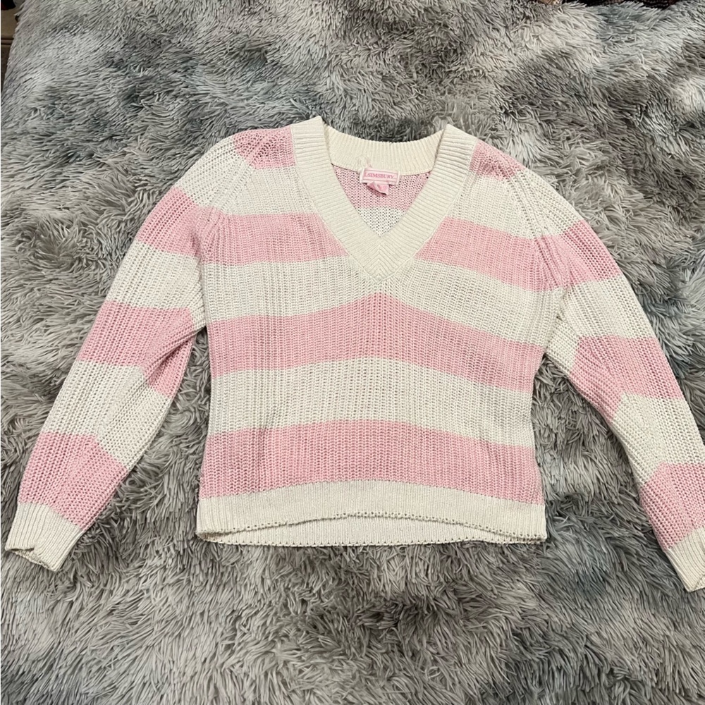 Vintage Pink and White Striped Sweater